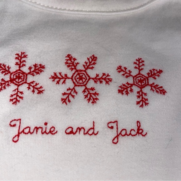 NWT Janie and Jack embroidered HOLIDAY red snowflake logo onesie size 0-3 months - Picture 3 of 7